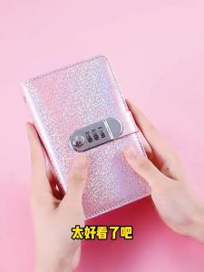 100 Envelopes Money Saving Binder Password Lock PU Leather Waterproof Large Capacity Cash Book