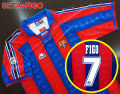 เสื้อฟุตบอลย้อนยุค ทีม บาร์เซโลน่า เหย้า ปี1996-97  #RT0040 รับทำชื่อเบอร์ ไซส์เอเชีย S-2XL. 