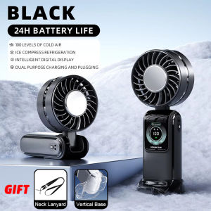 🇸🇬[Ready Stock] 2025NEW Mini Handheld Fan Adjustable 100 Variable Speed Turbo Power Fan Portable Small Neck Fan with Strong Wind Air Cooling Fan