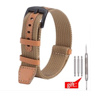 18mm 20mm 22mm Premium Nylon Leather Strap for Rolex/Omega/Seiko Straight Interface Watch Band for NATO Men Canvas Bracelet