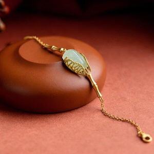 Sunrichh สร้อยข้อมือทองเข้มแมนดารินลายสีชมพูโทน