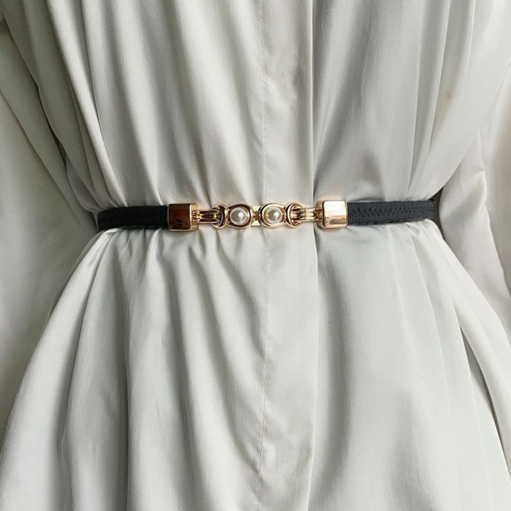 belt for woman korean style belt waist for women Vintage Adjustable For Women  Metal Buckle Solid Color Knot Dress Decoration Leather Belt Female Waist  Strap Thin Waistband