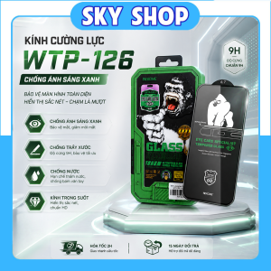 Kính Cường Lực KingKong WTP 126 Chống Ánh Sáng Xanh 9D Full Màn Hình Cảm Ứng Mượt Cho iPhone Xr Xs max 11 pro max 12 pro max 13 pro max 14 pro max 15 pro max 16 pro max 17 pro max 18 pro max