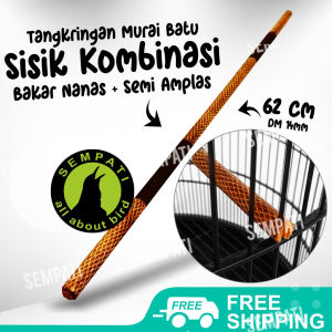 SEMPATI Tangkringan Murai Diameter 14 mm Sisik Ujung Ulir Bakar Motif Nanas Salak Kombinasi Tenggeran Sangkar Kandang Burung Murai Batu Kacer Poksay Jalak