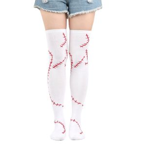 Sally Cosplay cao tới đùi Vớ Ống tay áo Bộ găng tay Phụ Nữ Đen Trắng Dài Hơn trên đầu gối Vớ Lolita đồ chơi Halloween