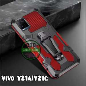 Case Hp Untuk Vivo Y21A/Y21G New Casing Kickstand Clip Robot Armor Terbaru