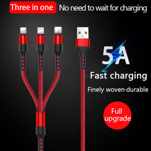 สายชาร์จเร็ว USB 5A/3A บรรจุบที่ 3 In สำหรับ iPhone, Usb ชนิด C, สายชาร์จสายข้อมูล - ชุด 1