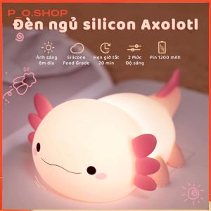 【🔥Rẻ】Đèn ngủ silicon Axolotl khủng long 6 sừng - Quà tặng sinh nhật - Pin sạc 1200 mAh - Điều chỉnh độ sáng