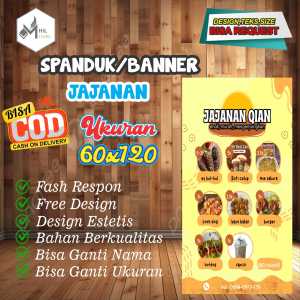 Spanduk Banner Size 60X120Cm JAJANAN Free Custom Design Dan Ukuran