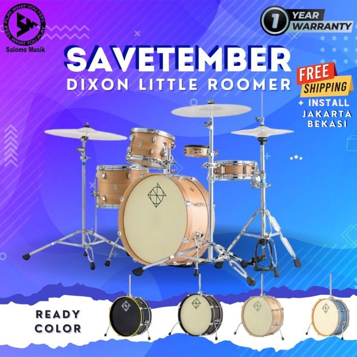 DRUM SET AKUSTIK LITTLE ROOMER DIXON VARIAN WARNA
