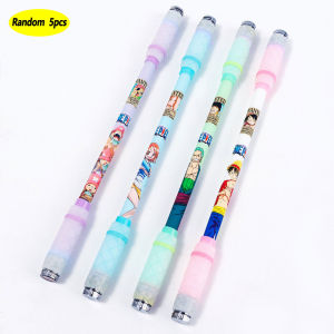 [Timmo House](สีสุ่ม) 5PCS Anime Theme Turn Pen Dazzling Fluorescent Rotating Pen Write Luminous Pen