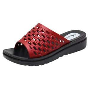 ZEEMIN 2024 New Womens Summer Open Toe Hollow Flat Sole Slippers Soft Sole Non Slip Anti Odor Home Slippers Outdoor Slippers Sandals