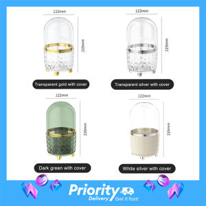 Elegant Diamond-Style Makeup Brush Organizer with 360° Rotation and Dustproof Design