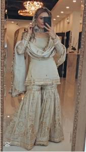 [PRE-ORDER] Ready Made Heavy Chinon Silk With Heavy Embroidery Work Suit (10-15days delivery)