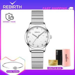 REBIRTH Jam Tangan Wanita Anti Air Anggun Mode Star Dial Tali Stainless Steel Jam Tangan Cewek