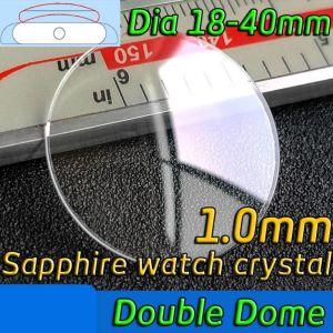 Sapphire Crystal Double Dome 1.0mm Round Watch Glass 18-40mm Watch Lens Glasses