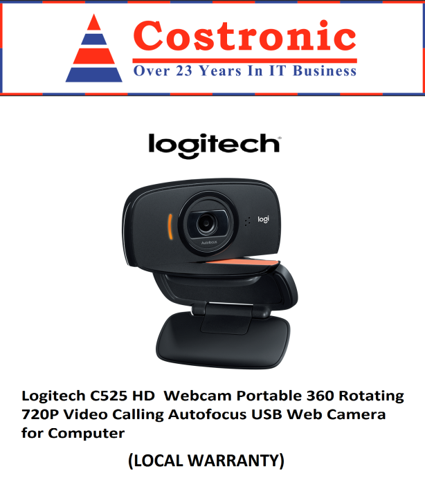 Logitech C525 HD Webcam Portable 360 Rotating 720P Video