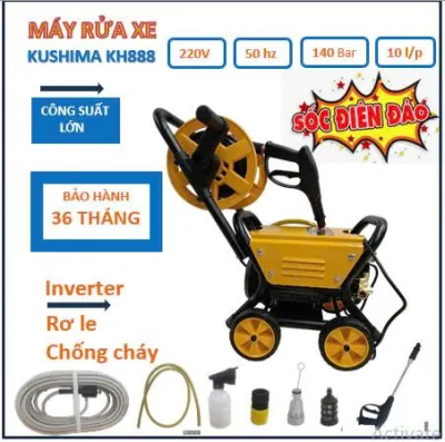 Máy rửa xe bán công nghiệp dành cho gia đình KUSHIMA - Bảo hành 12 tháng