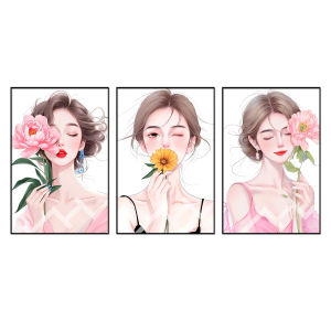 3Pcs Elegant Minimalist Lady Wall Decoration for Living Room HD UV Waterproof Trendy for Bedroom Small Apartment Home Office Home Decorations and Display