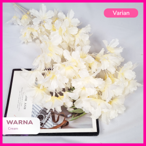 3 Cabang Bunga Cherry Blossom Artificial/Bunga Sakura Tangkai Panjang 90Cm (NK-116)