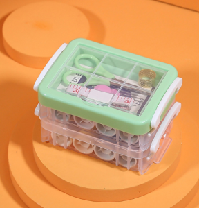 Dita_shop ชุดเข็มด้าย อุปกรณ์เย็บผ้า แบบสามชั้น ชุดเย็บผ้าพกพาชุดกล่องเครื่องมือเย็บผ้า