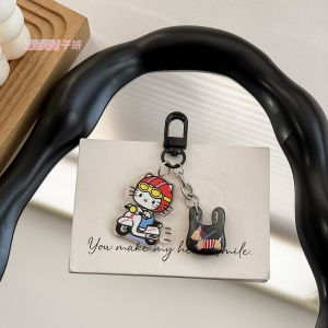Cute KT cat acrylic figurine mobile phone chain pendant gift cartoon car keychain decoration womens backpack hanging chain