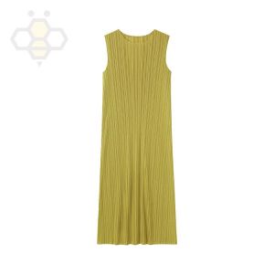 ✆♠ Aiden001 7020 Average Size Sleeveless Dress Summer Suit Womens Bottom Skirt Slim Fit Pleated New Arrival To Ankle Long Dress Sundress