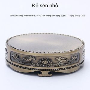 Lư Đồng Đốt Trầm 3 Chân Điêu Khắc Rồng Hoa Sen Tinh Xảo Lư Nụ Trầm Hương Cầu Bình An Tài Lộc