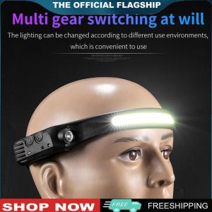 [HOSHIN] Camping Searchlight 330LM Type C Charging Head Flashlight 600mAh LED Camping Lamp Waterproof Gesture Control for Outdoor Camping