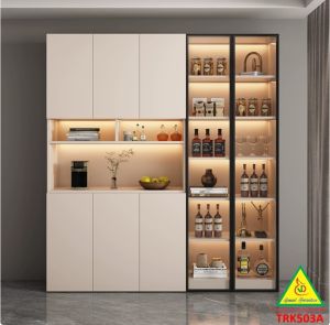 Tủ Rượu Trang Trí Phòng Khách Bằng Gỗ MDF Cánh Kính – Sang Trọng - Hiện Đại TRK503 - NỘI THẤT LẮP RÁP VIENDONGADV