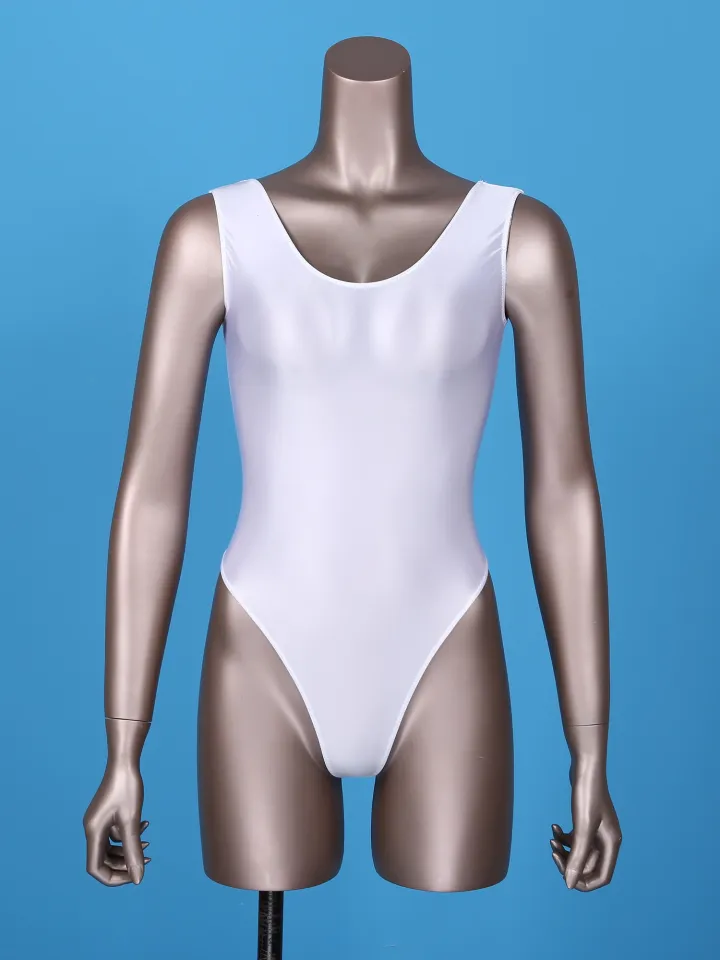 One Piece Swimsuit Swimwear Women Sexy Transparent Glossy Swimsuits Bodysuit  High Cut Thong Leotard Yoga Fitness Suit Sportswear