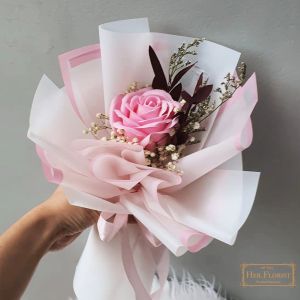 HER.FLORIST Single Premium Soap and Dried Flower Bouquet / Buket Bunga Sabun dan Bunga Kering Hadiah