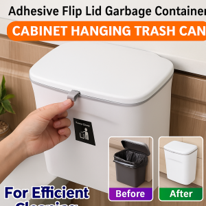 ถังขยะติดผนังห้องครัว ถังเก็บของพลาสติกขนาดใหญ่ สามารถแขวนในตู้ได้ ถังเลื่อนได้ ถังขยะป้องกันกลิ่น