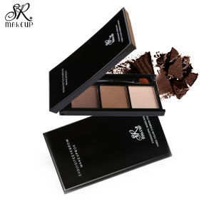 DORISNA 3 Color Eyebrow Powder Makeup Palette Waterproof Eyebrow Enhancer Shadow Makeup Tool Set With Mirror Box