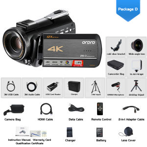Ordro AC5 4K 12X Zoom quang học Máy Quay Video-Máy quay hoàn hảo cho phát trực tiếp