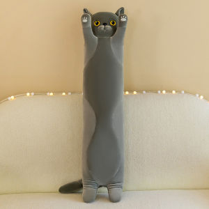 JOJO CASTLE 50~130cm Squishy Cat Long Doll Plush Toy Stuffed Cartoon Animal Sleeping Hug Pillow Comforting Boys Girls Birthday Gift