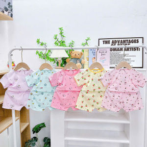 {Giao Màu Ngẫu Nhiên} Combo 5 bộ quần áo NGẮN TAY - vải thun tăm lạnh- bé trai/bé gái (4kg-15kg)