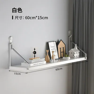 Punch-Free Shelves Set 30/60/90CM. Easy Mount Wooden Wall Storage Rack for Bathroom Living Room Home Office Wall Decor