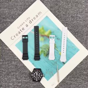 Resin Strap For Casio MRW-200H 18MM Watch Band Mens Sports Waterproof Black White  Replacement Watch Accessories