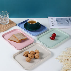 Wheat Straw Tray Unbreakable Lightweight Dinner Dishes for Restaurant Kitchen School Lunch Snack Tray