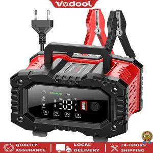 [Vodool Official Tool] Reliable 12V 24V Car Battery Charger 7-Stage for Lead-Acid AGM GEL Batteries with Auto Shut-Off