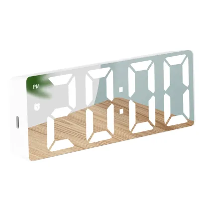 CLEAR DISPLAY 💥 2 In 1 LED Mirror Digital Alarm Clock Dual Power Modes Beside Desktop Clock Large Digit Table Clocks