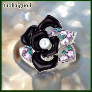tuokaiguoji Fashion Hollowed Out Pearl Camellia Brooches For Woman Clothing Coat Accessories Gifts