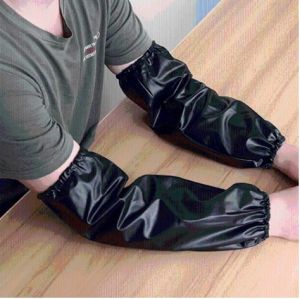 PH Local Black PU leather apron waterproof oil-proof soft long and wear-resistant kitchen industrial