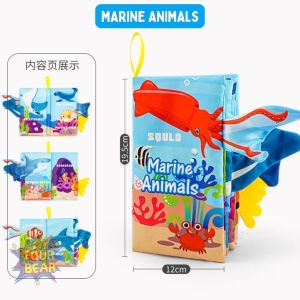 Buku Kain Edukasi Gambar Mainan Baby 0-6 Bulan Soft Book Mini New Born Book Soft Cloth Balita Motif