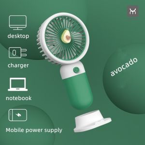Mini Fan Rechargeable Portable Electric Fruit Fan with Mobile Phone Stand Handheld Small Fan