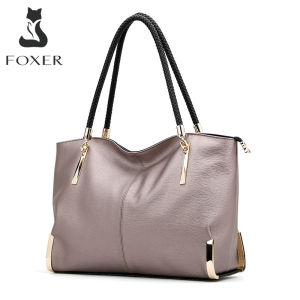 FOXER Women Handbag Leather Purse Lady Tote Shoulder Bag Top Handle Bag