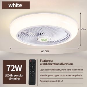 LED light Ceiling fan Recessed Mounted Surface 360 degree Circulating air supply led dimmable with Remote Control