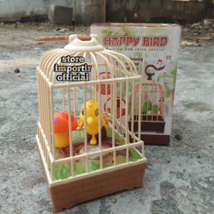 PRODUK BARU | SENSOR SUARA TANGAN | Mainan Anak Burung Dalam Sangkar FU 1155 /Mainan Anak Burung Happy Bird Sensor Tepuk Tangan Menggunakan Baterai Murah