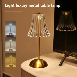 Vintage Crystal LED Desk Lamp USB Charging Suitable for Bedrooms and Living Rooms Easily Creating a Warm Atmosphere